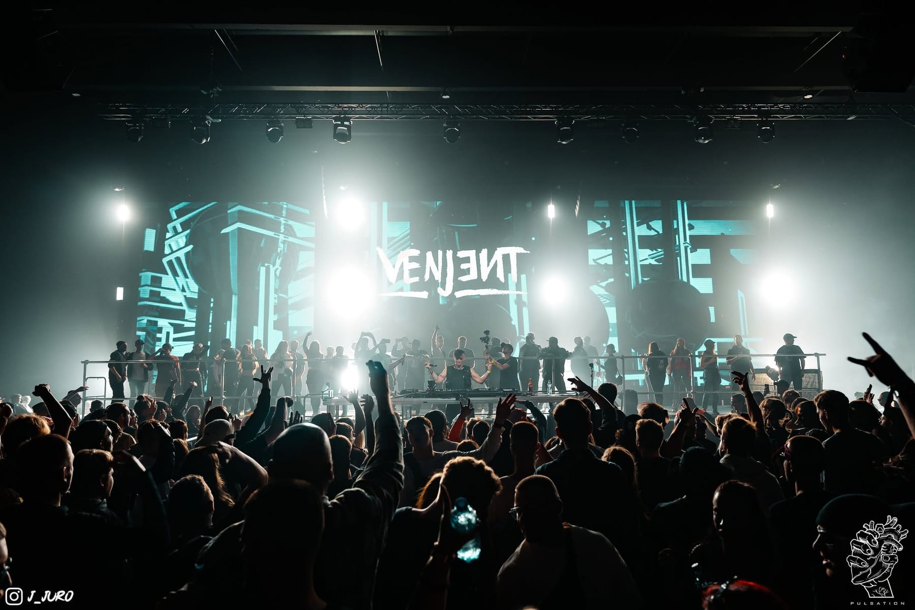 Venjent on stage at Pulsation Afterlife, SATURDAY 25 NOV 2023.